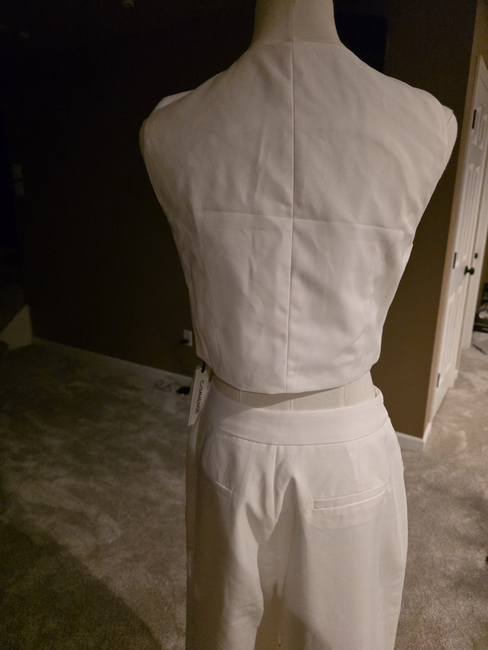 Commense Solid Asymmetrical Straight Leg Pants Set - Picture 8 of 9